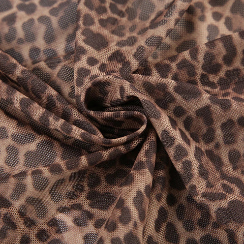 Y2K Leopard Sheer Top