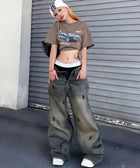 Y2K Letter Print Denim Jeans