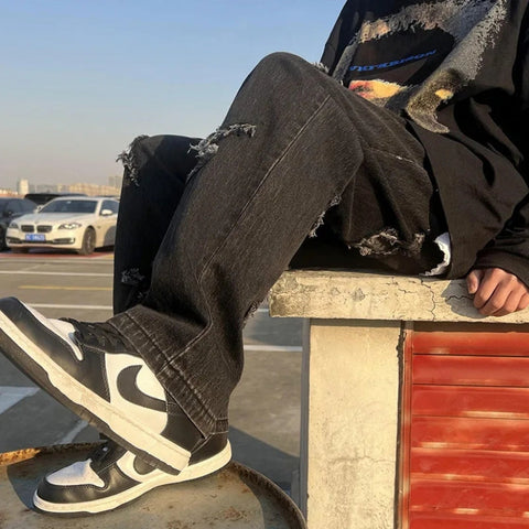 Y2K Lightning & Cross Patch Denim Jeans