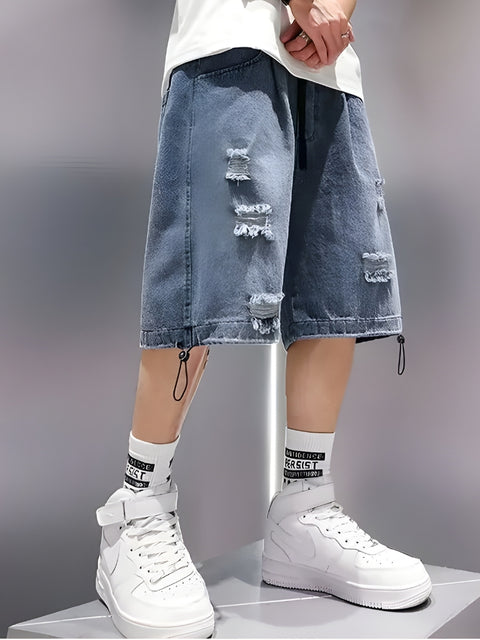 Y2K Loose Distressed Denim Shorts