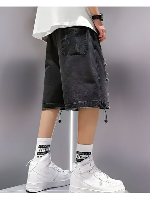 Y2K Loose Distressed Denim Shorts