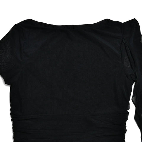 Y2K Mesh Ruffled Top & Mini Skirt Two Piece Set