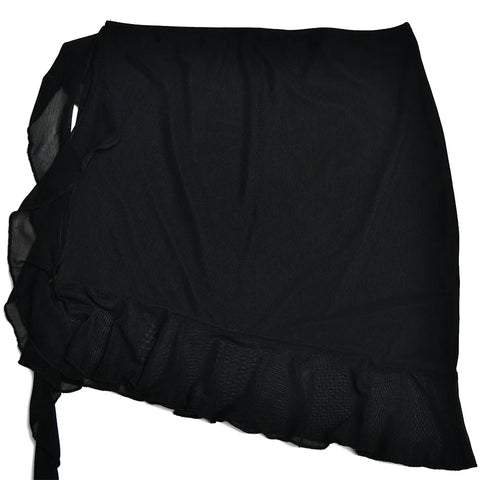 Y2K Mesh Ruffled Top & Mini Skirt Two Piece Set