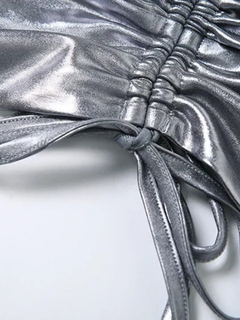 Y2K Metallic Crop Top