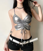 Y2K Metallic Crop Top