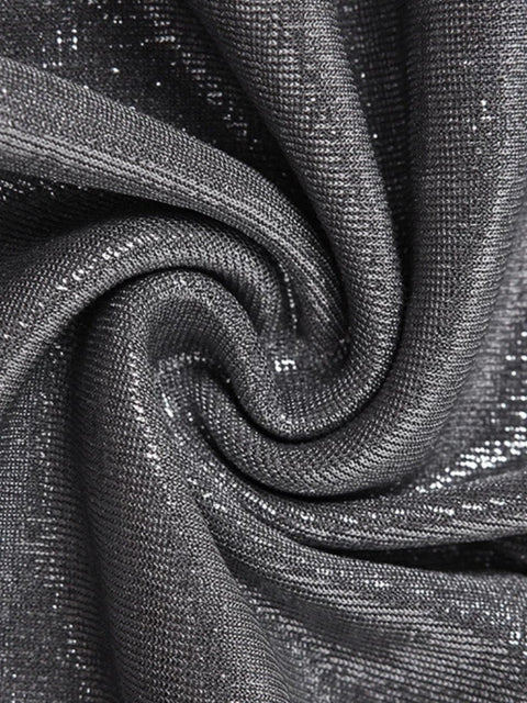 Y2K Metallic Hooded Top