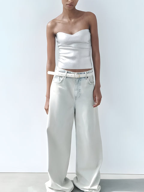 Y2K Metallic Tube Top