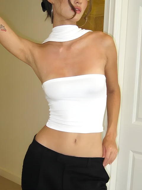 Y2K Mock Neck Tube Top
