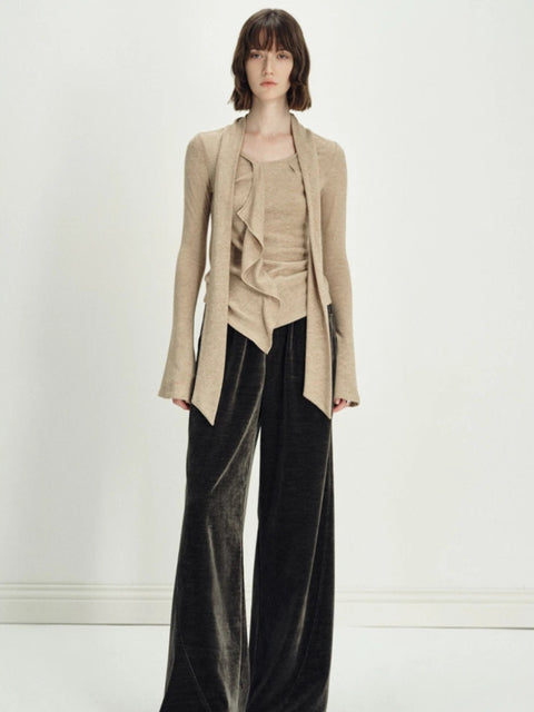 Y2K Neck Tie Knitted Top