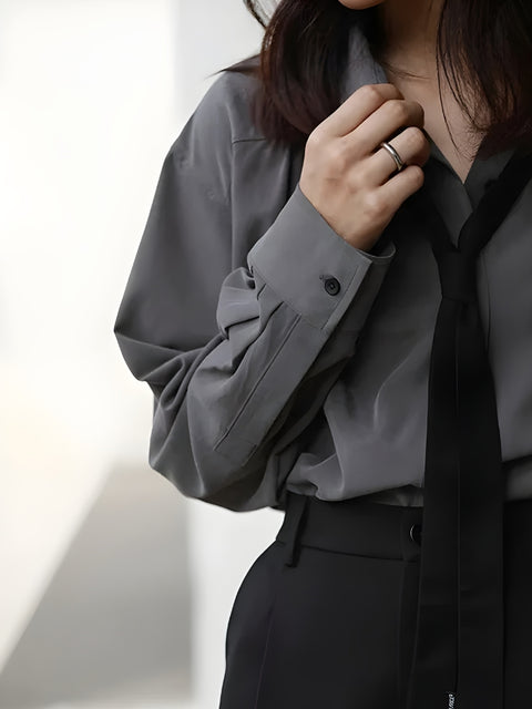 Y2K Oversized Tie Shirt