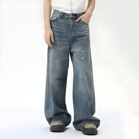 Y2K Panel Stitch Baggy Jeans