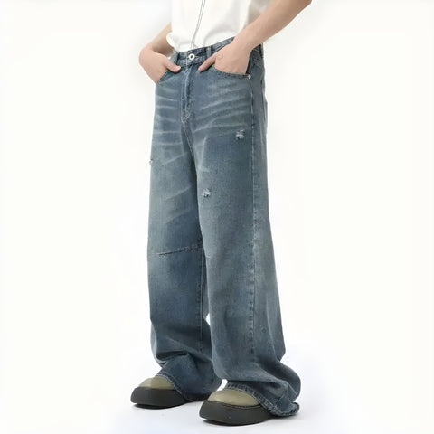 Y2K Panel Stitch Baggy Jeans