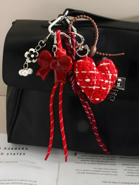 Y2K Patchwork Heart Bag Charm