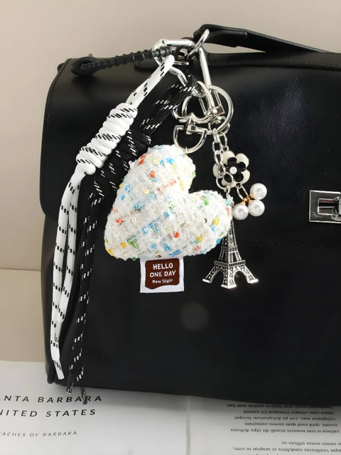 Y2K Patchwork Heart Bag Charm