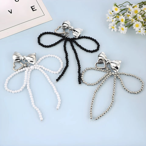 Y2K Pearl Bow Bag Charm