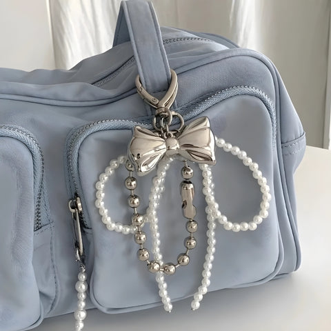 Y2K Pearl Bow Bag Charm