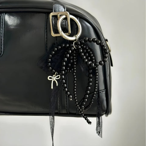 Y2K Pearl Lace Bow Bag Charm