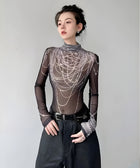 Y2K Pearl Mesh Top