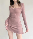 Y2K Pink Ribbed Mini Dress
