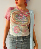 Y2K Pink World Top