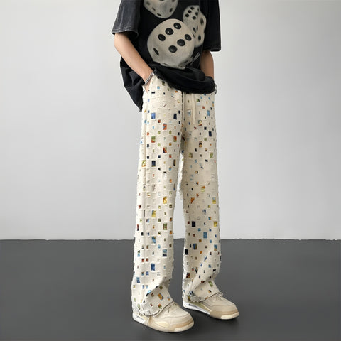 Y2K Pixel Patchwork Pants