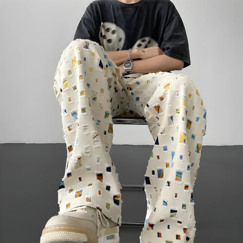 Y2K Pixel Patchwork Pants