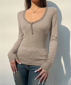 Y2K Plunge Neck Basic Top