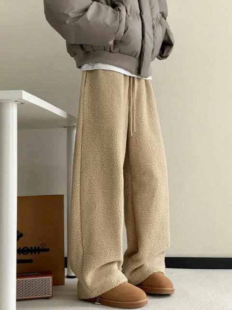 Y2K Plush Teddy Wide Pants