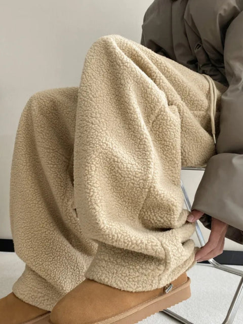 Y2K Plush Teddy Wide Pants