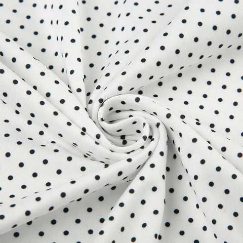 Y2K Polka Dot Lace Trim Mini Dress