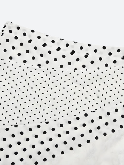 Y2K Polka & Lace Midi Skirt