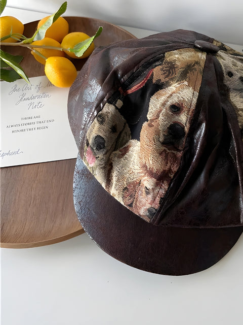 Y2K Puppy Newsboy Cap