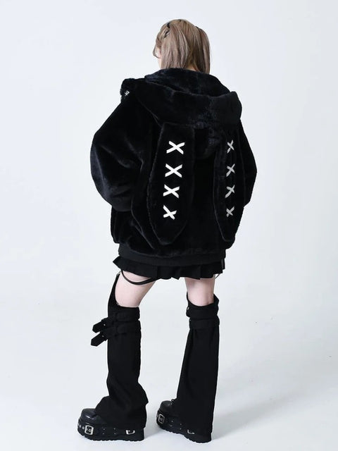 Y2K Rabbit Ear Plush Jacket