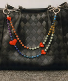 Y2K Rainbow Bead Heart Bag Charm
