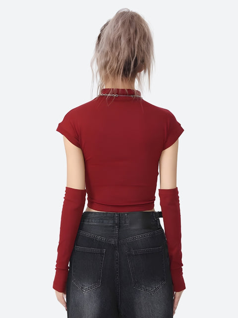 Y2K Red Crop Top