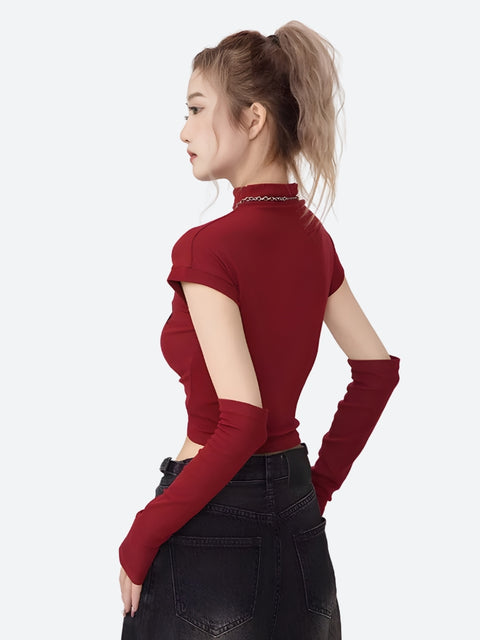 Y2K Red Crop Top