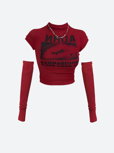 Y2K Red Crop Top