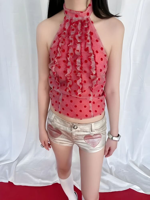 Y2K Red Halter Top