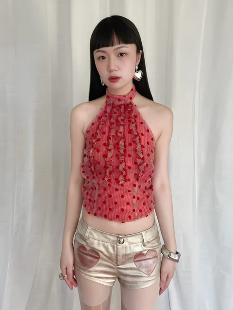 Y2K Red Halter Top