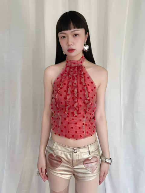 Y2K Red Halter Top