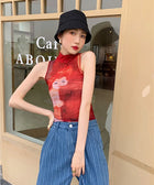 Y2K Red Mesh Top