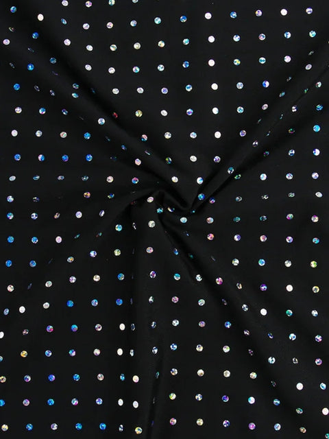 Y2K Rhinestone Plunge Neck Midi Dress