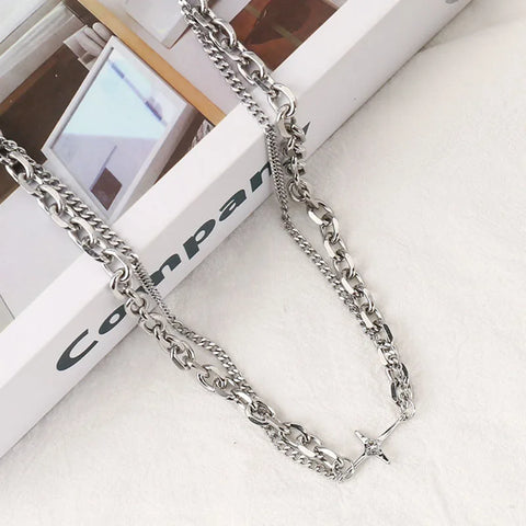 Y2K Rhinestone Star Necklace
