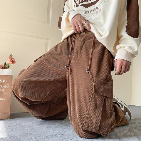 Y2K Ribbed Cargo Pants