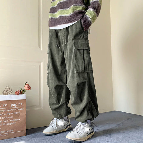 Y2K Ribbed Cargo Pants