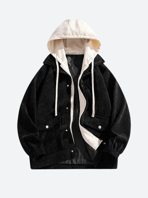 Y2K Ribbed Layered Hooded Jacket