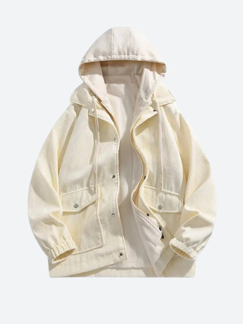 Y2K Ribbed Layered Hooded Jacket