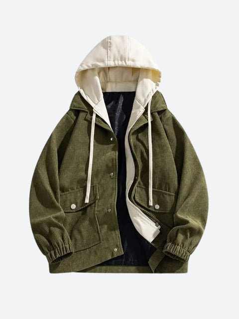 Y2K Ribbed Layered Hooded Jacket