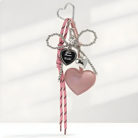 Y2K Ribbon Heart Bag Charm