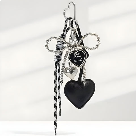 Y2K Ribbon Heart Bag Charm